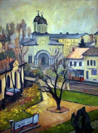 CICERONE POPESCU - Peisaj Biserica episcopala din Giurgiu -14