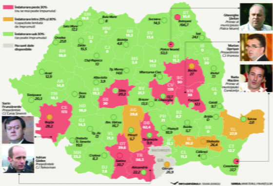 grad de indatorare judete municipii
