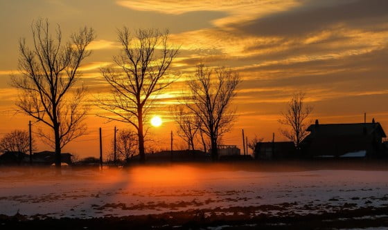 Vasile Arcanu iarna apus de soare