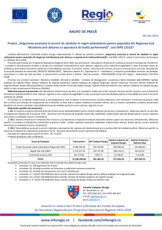 CJ Giurgiu - SMIS 125227 - anunt lansare proiect (08.07.2019, 09.07.2019 si 10.07.2019)